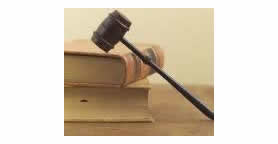 gavel and law books